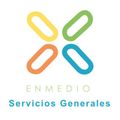 Logotipo de ENMEDIO Servicios Generales con figuras coloridas en forma de cruz en amarillo, verde, naranja y azul.