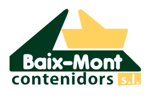 En green and yellow logo para bajo-monte contenedores sl