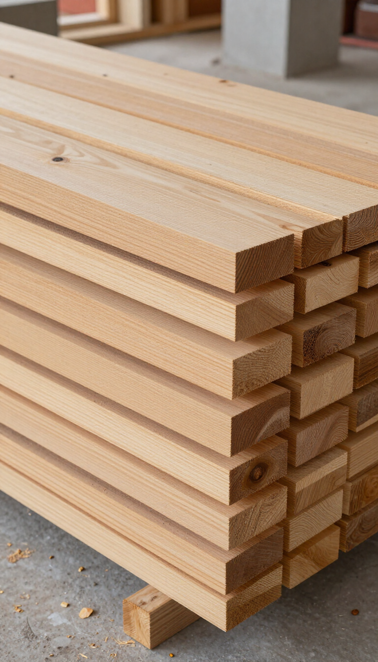Morceaux de planches de bois.