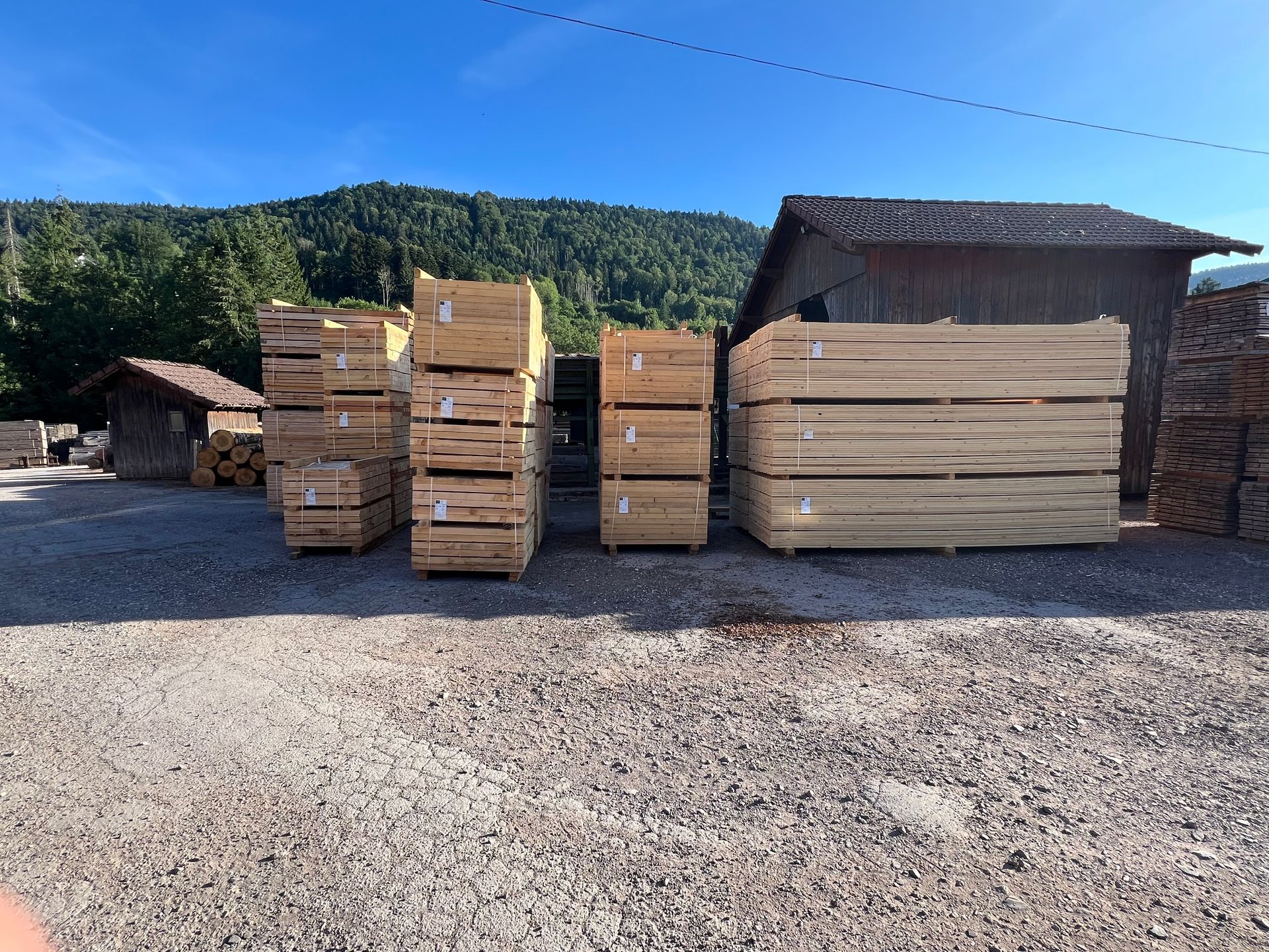 Des piles de bois non traités.