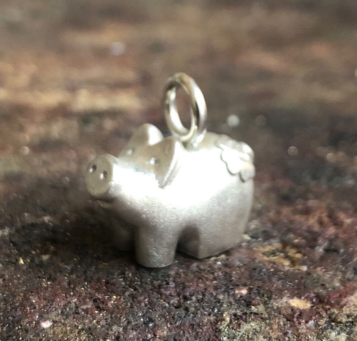 Kettenanhänger Glücksschwein in Silber