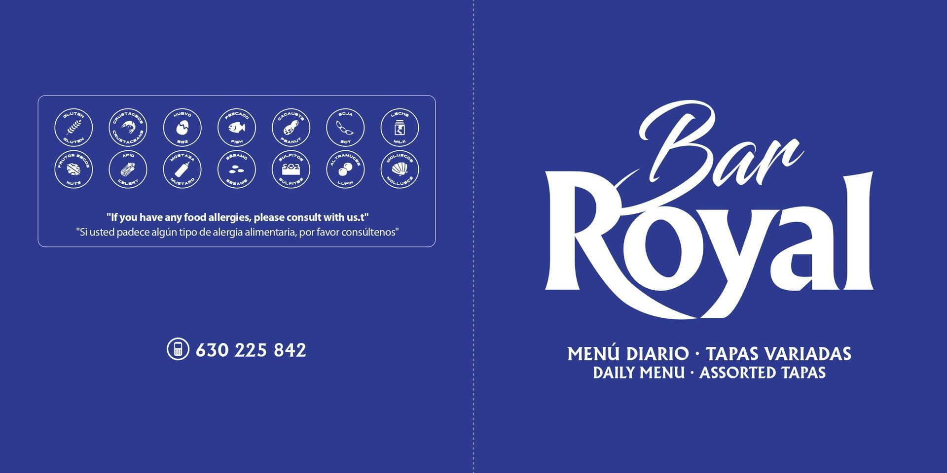 Un cartel azul que dice Bar Royal.