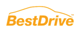 Logotipo de BestDrive, que presenta un contorno de automóvil estilizado sobre el texto 