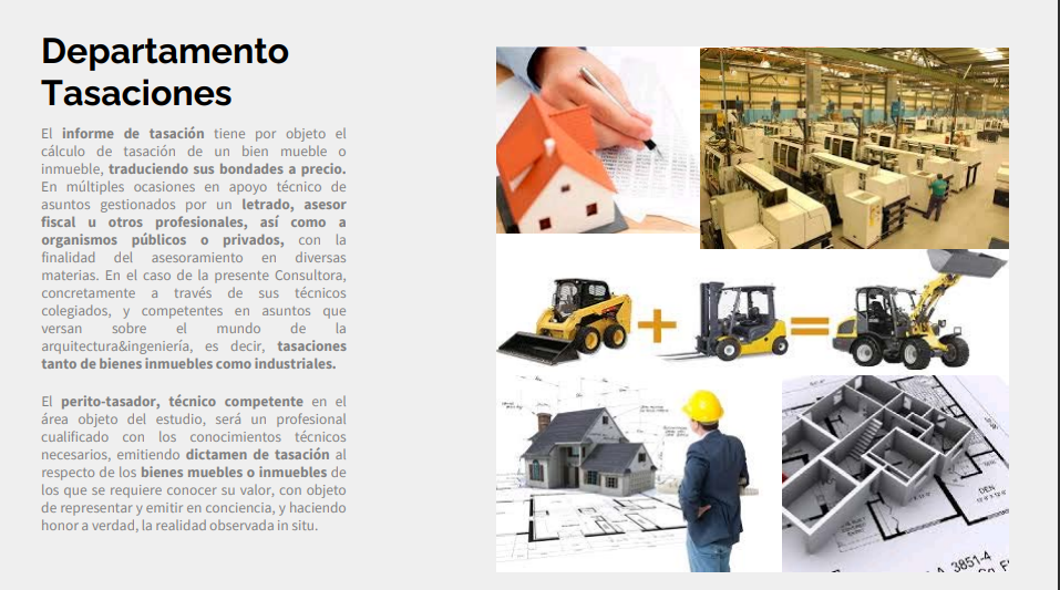 Un collage de imágenes con las palabras departamento tasaciones en la parte inferior.