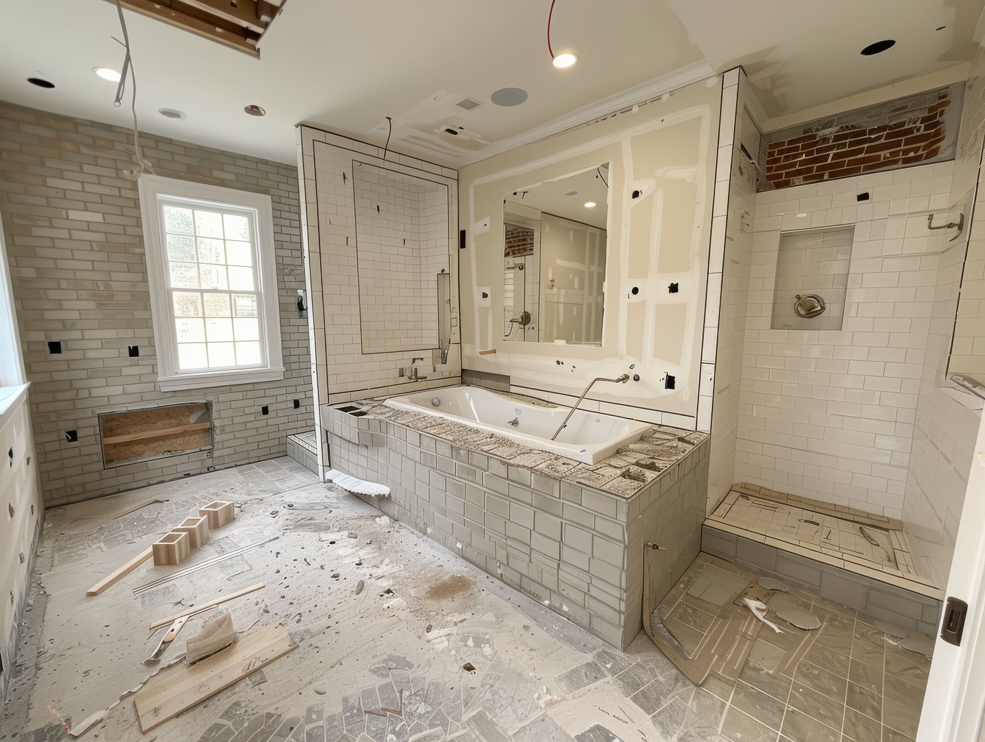 Une salle de bains en rénovation