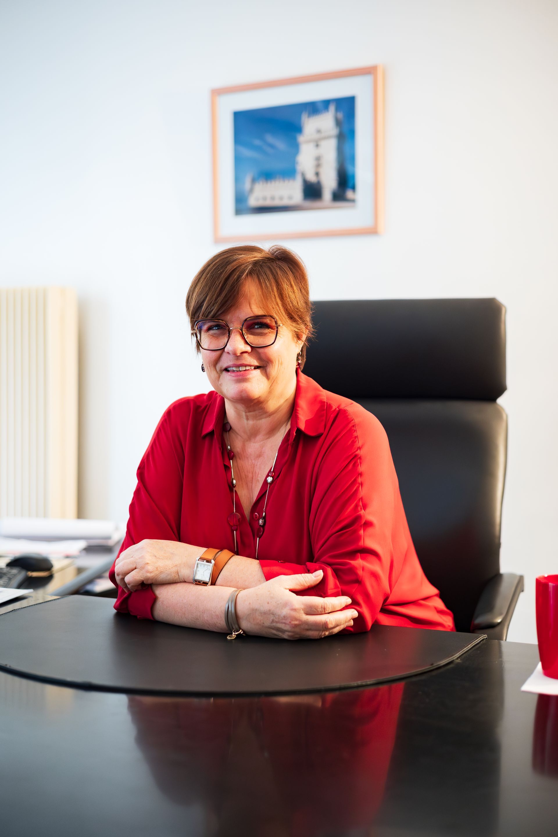 Me Frédérique Dewulf dans son bureau