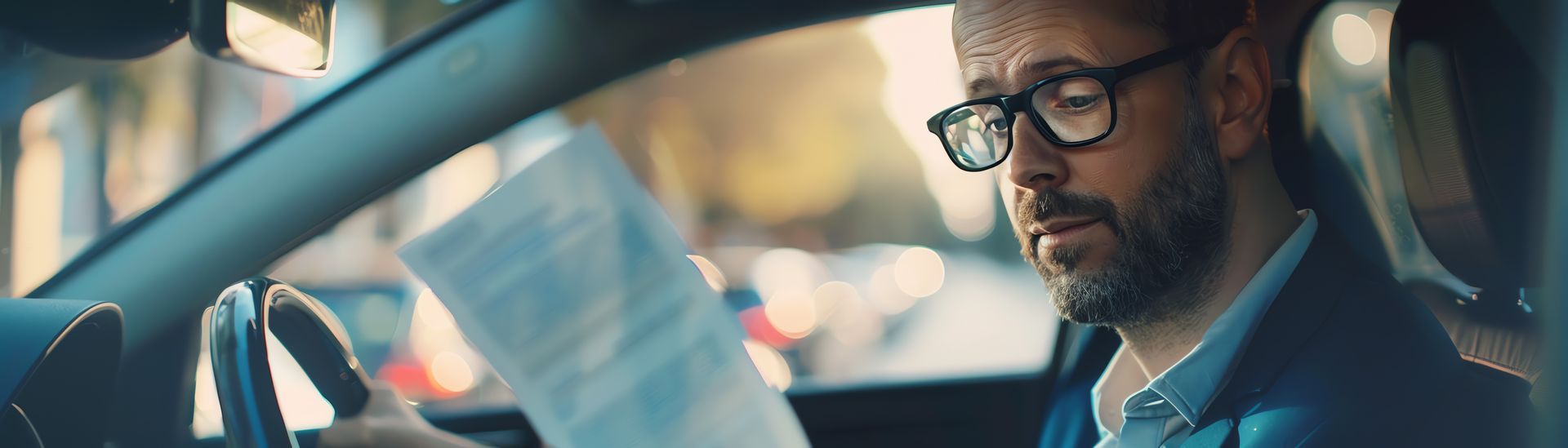 Un homme dans sa voiture victime d'un accident de la route