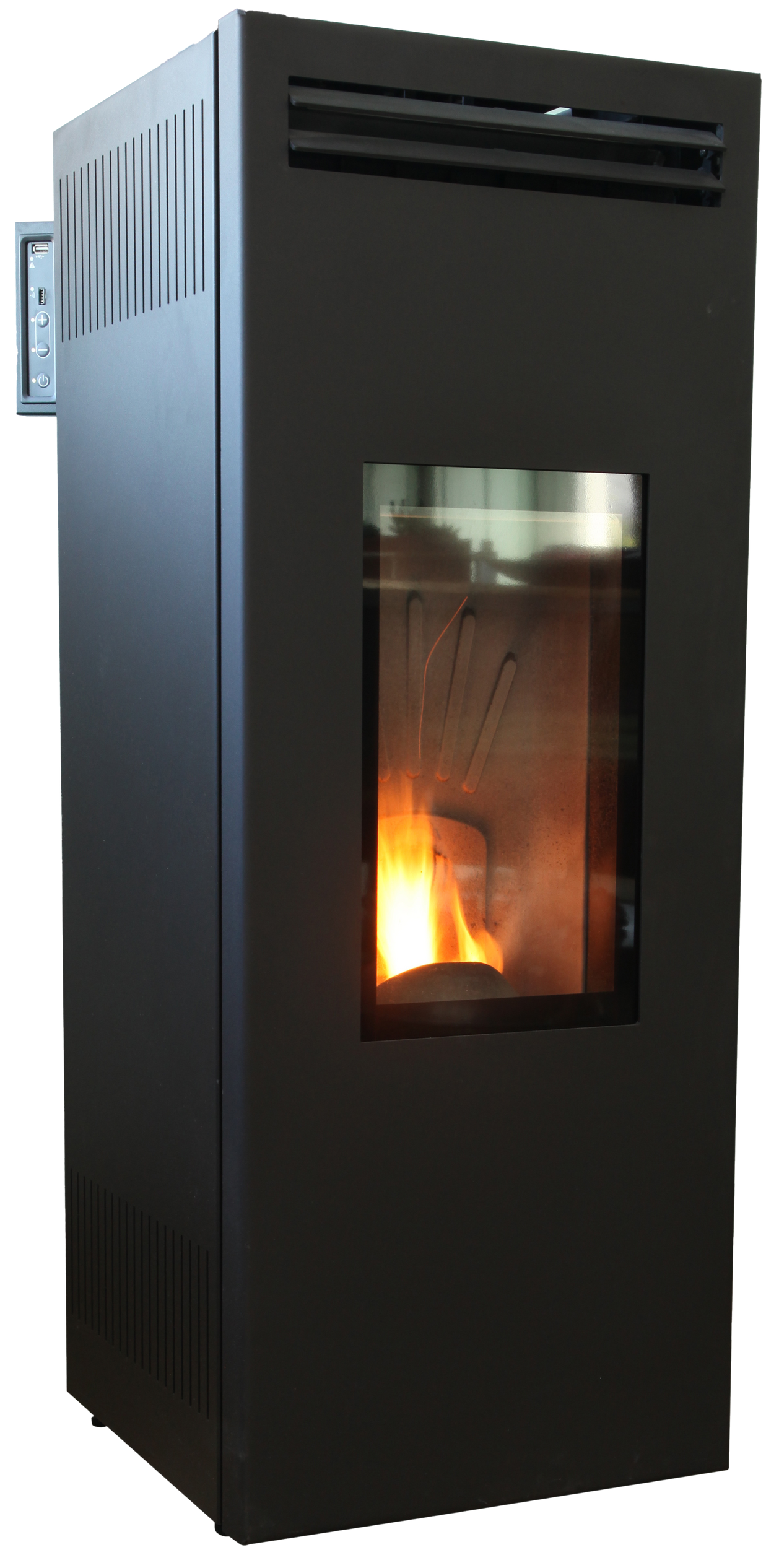 Poêle à granulés allumé