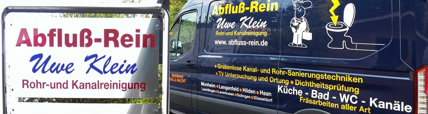 Ein Schild mit der Aufschrift „Abfluß-Rein“