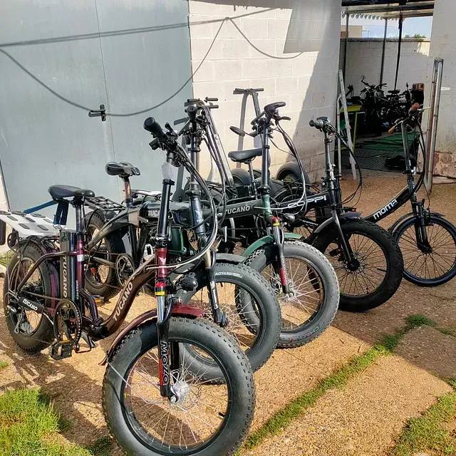 Un montón de bicicletas están estacionadas frente a un edificio.