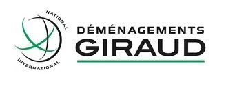 Logo de Giraud Déménagement avec tourbillon vert et texte noir sur fond blanc