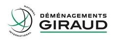 Logo de Giraud Déménagement avec tourbillon vert et texte noir sur fond blanc