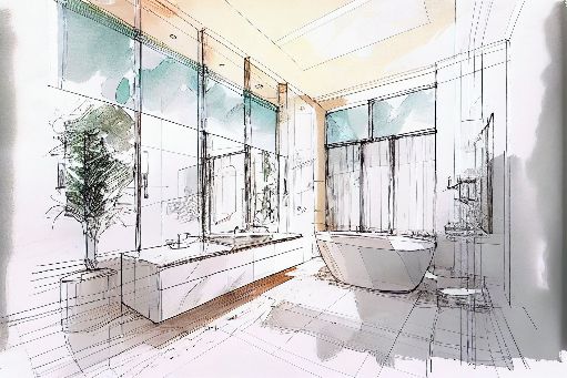 Croquis de salle de bains