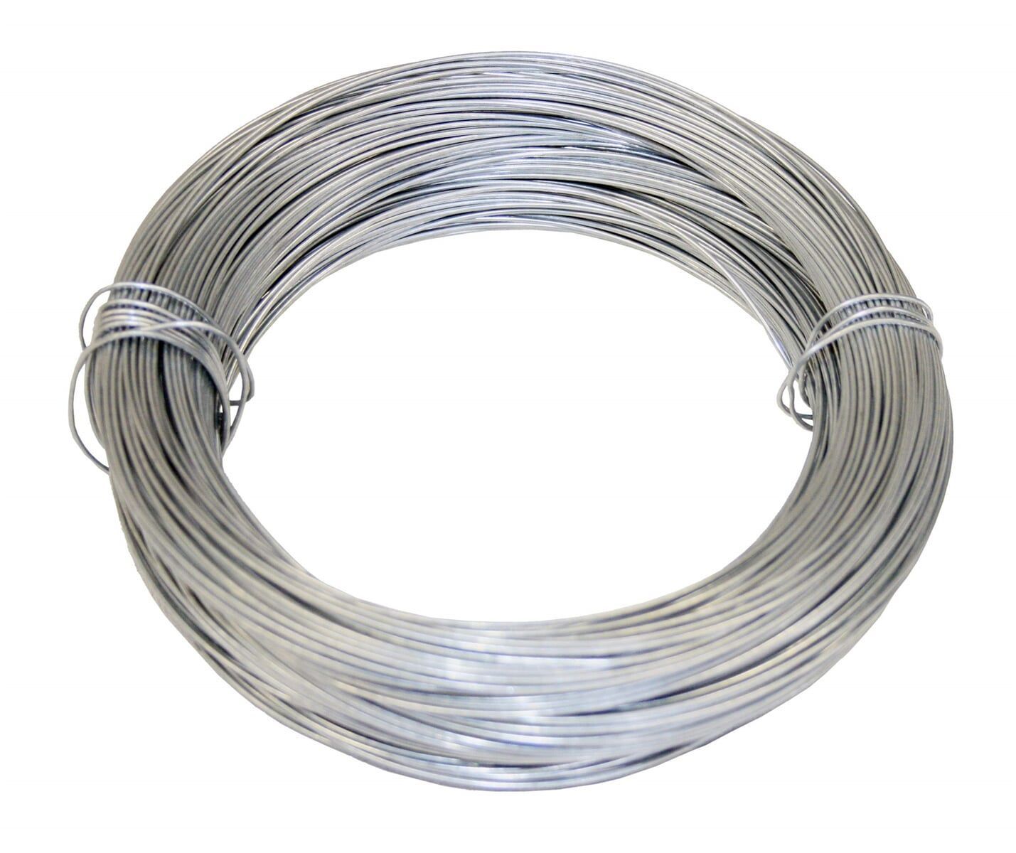 Bobina de fio metálico fino, de cor prateada.