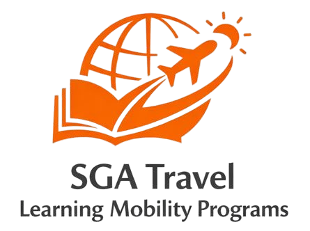 Logotipo de SGA Travel que muestra 