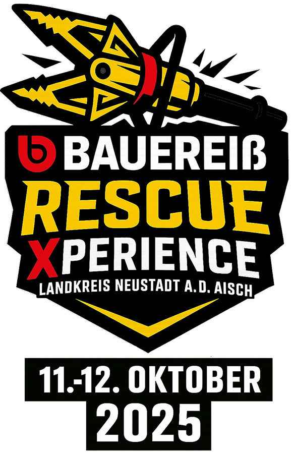 Logo für Bauer Rescue Experience mit Rettungsgerät und Datum 11.-12. Oktober 2025.