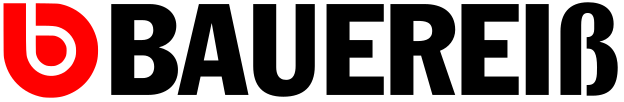 Ein rot-schwarzes Logo für Bauereit auf weißem Hintergrund