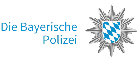 Das Logo der Bayerischen Polizei ist auf weißem Hintergrund abgebildet.
