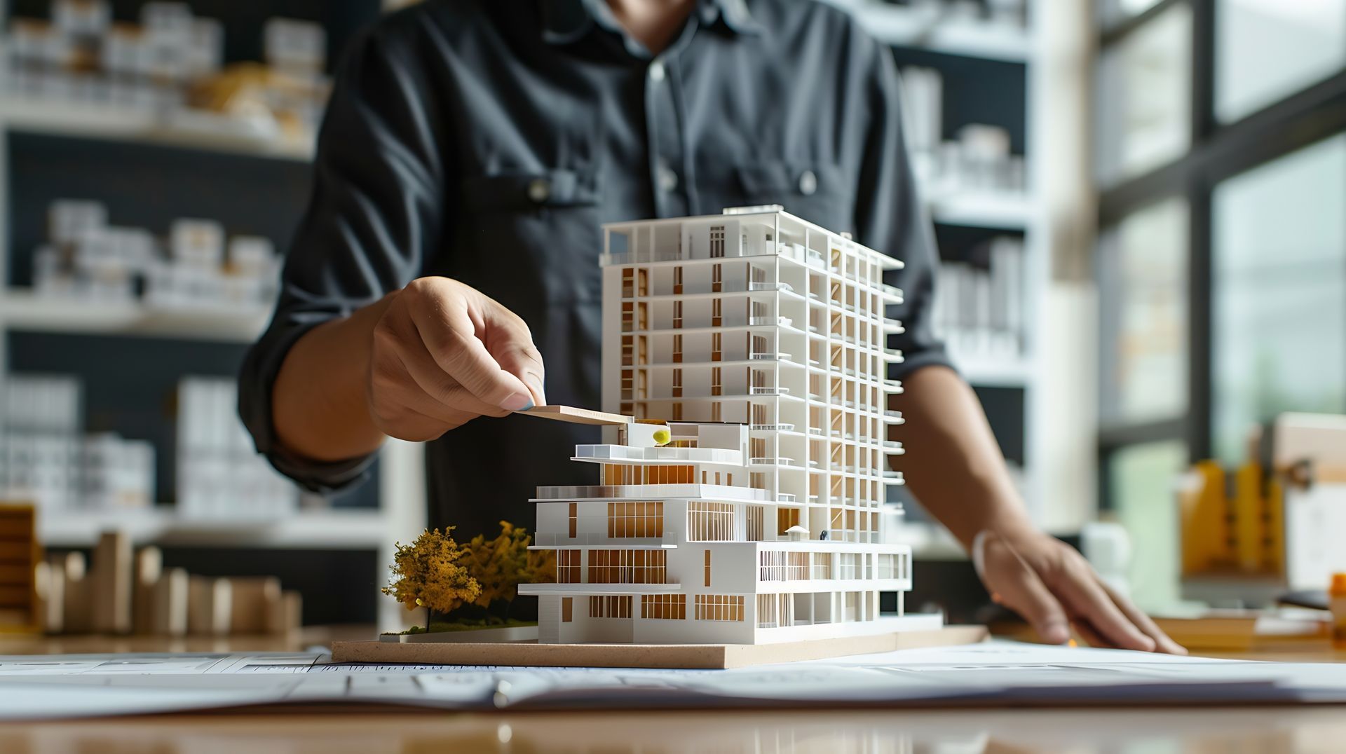 Immeuble en maquette symbolisant les travaux de copropriété