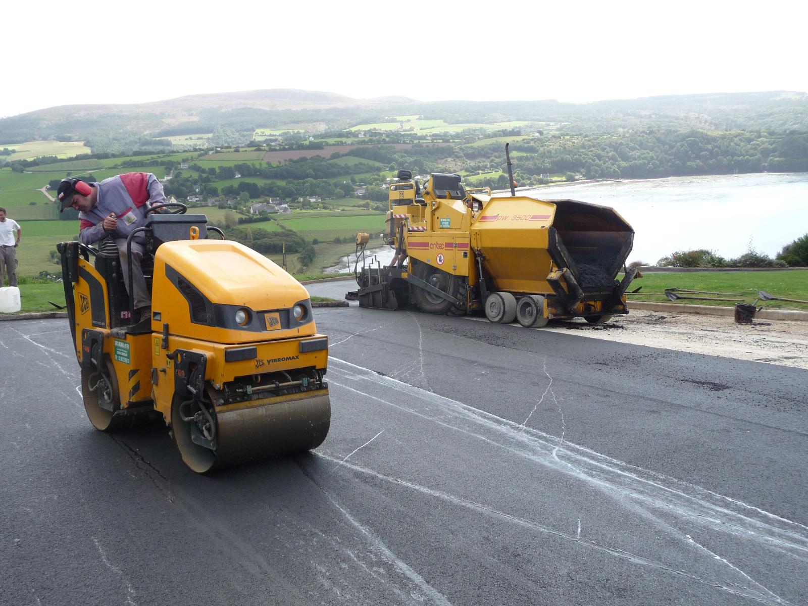 Chantier de goudronnage