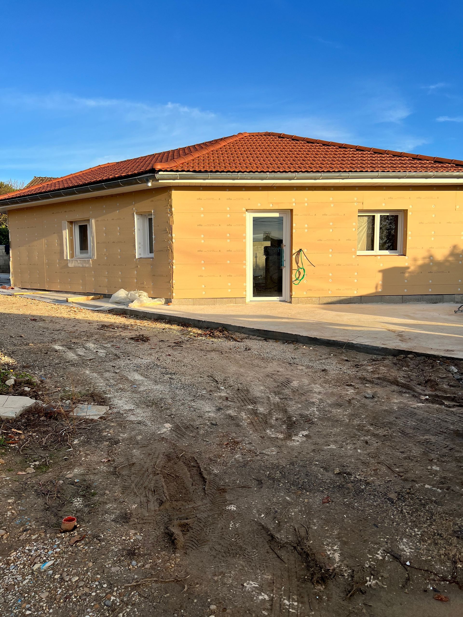 Maison en bois en cours de fabrication