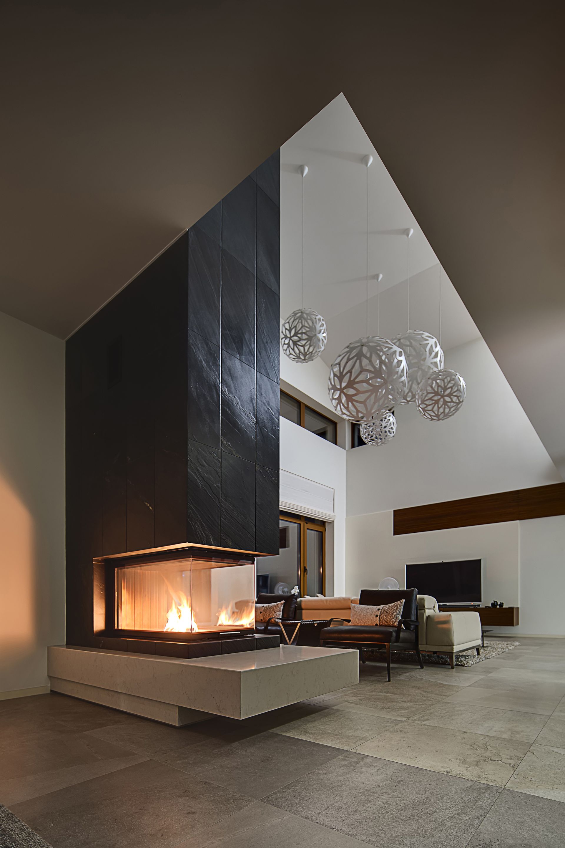 Cheminée à bois design