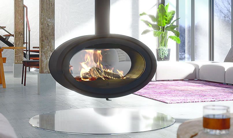 Poêle à bois ovale