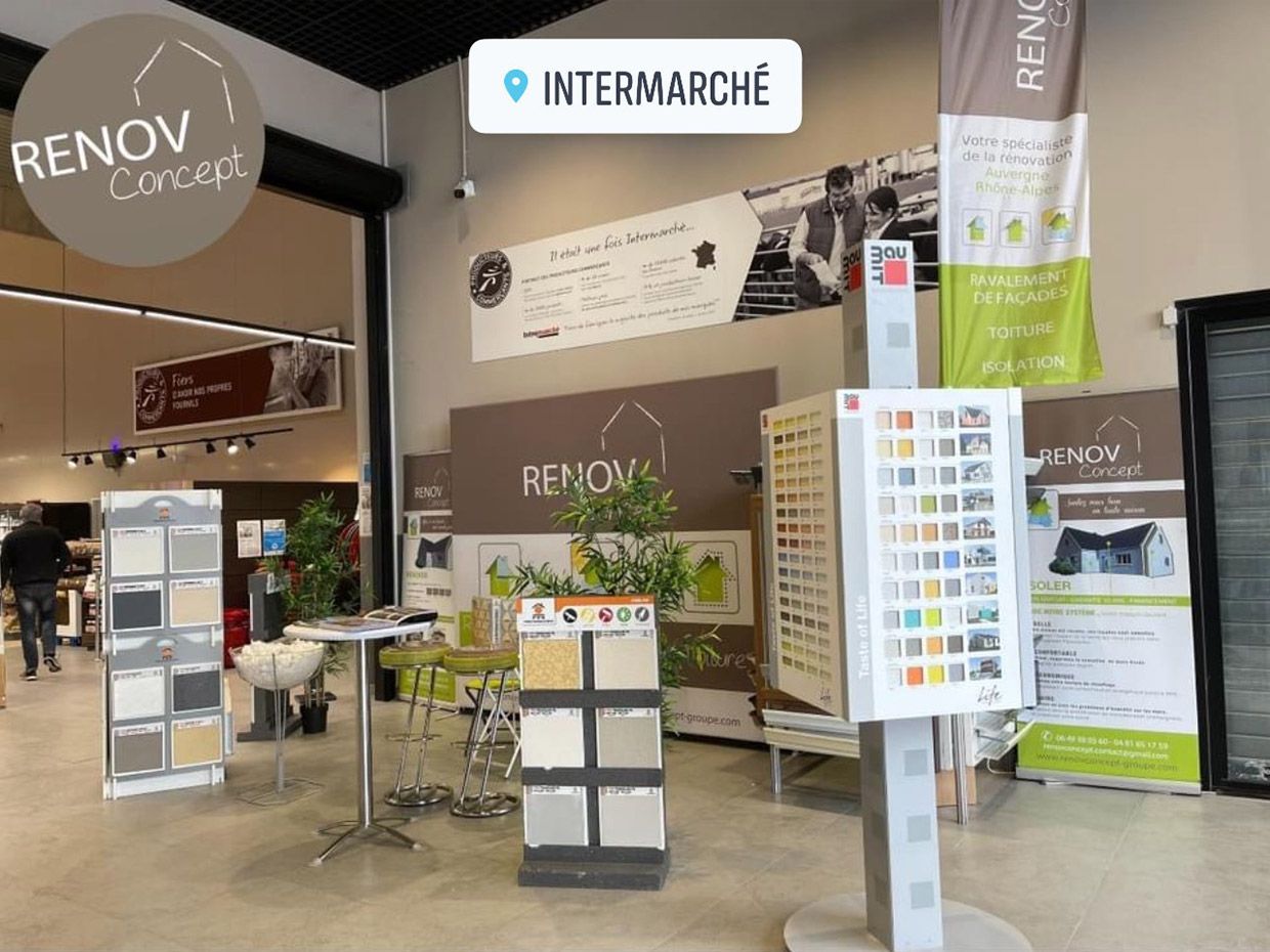 Stand d'exposition Rochexpo à Intermarché