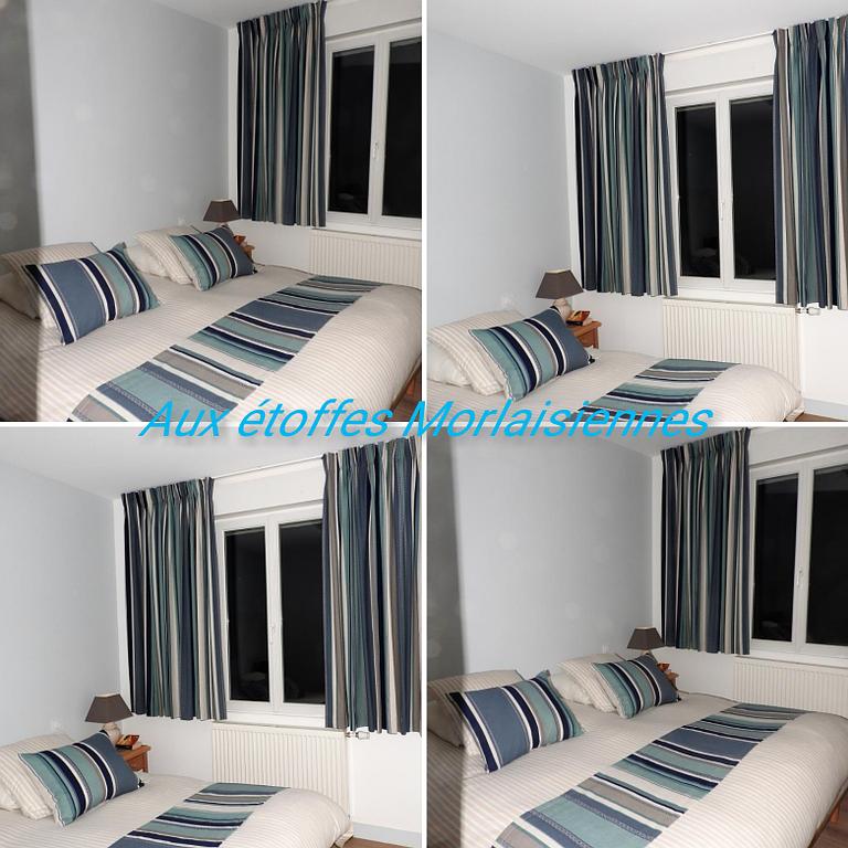 Rideaux occultant à motif de feuilles colorées