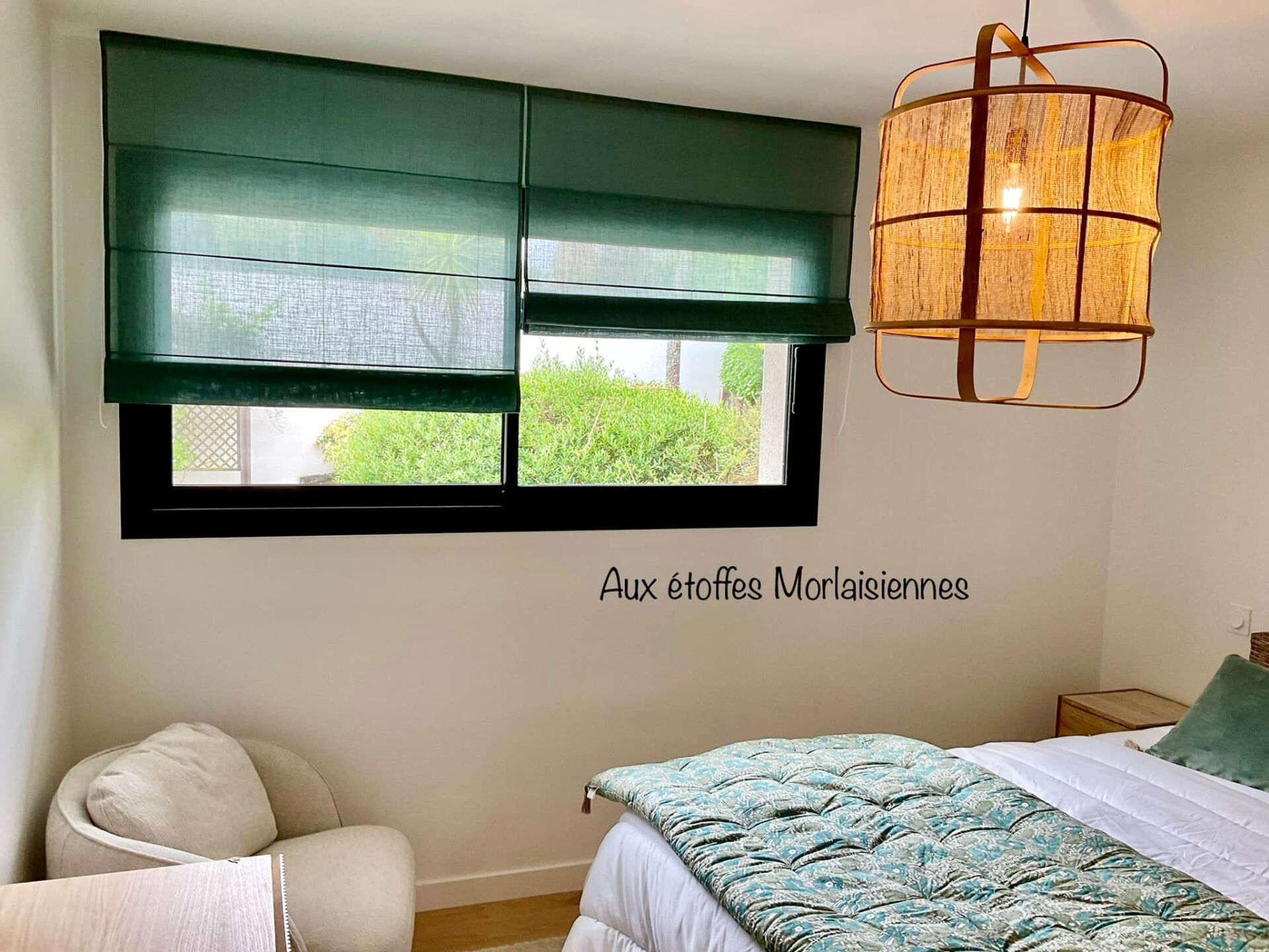 Store bateau en tissu vert