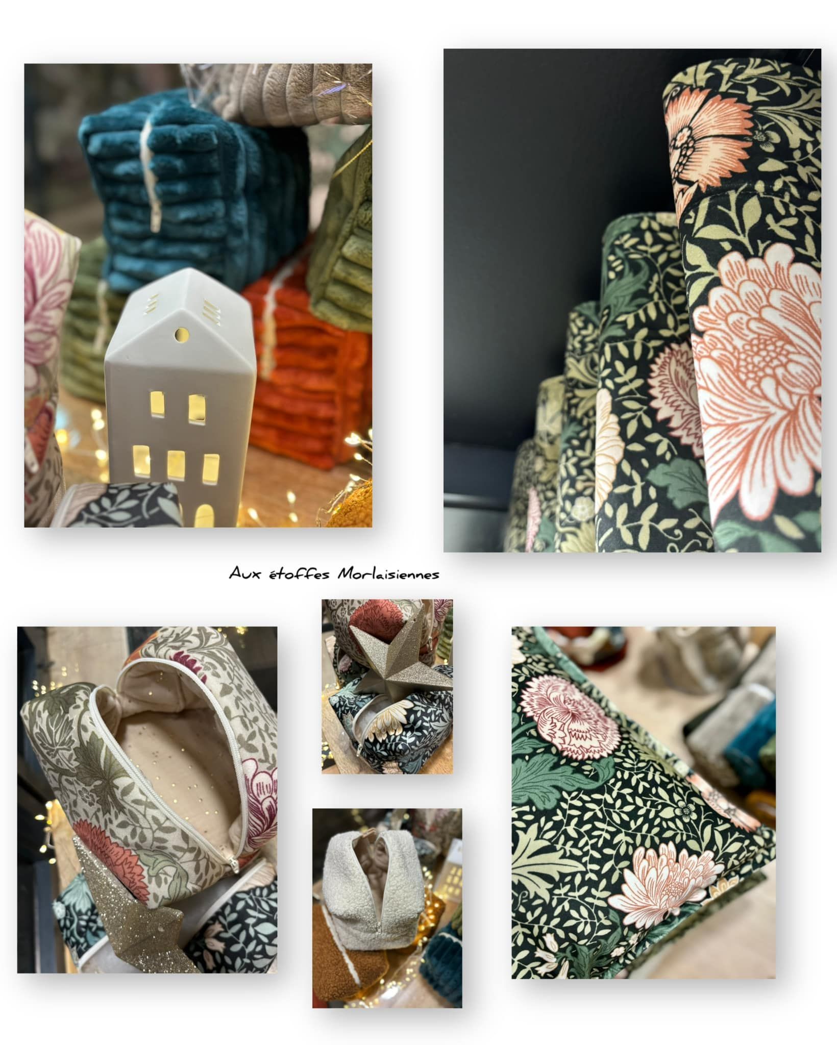 Montage de plusieurs visuels de tissus de la collection hiver 2024