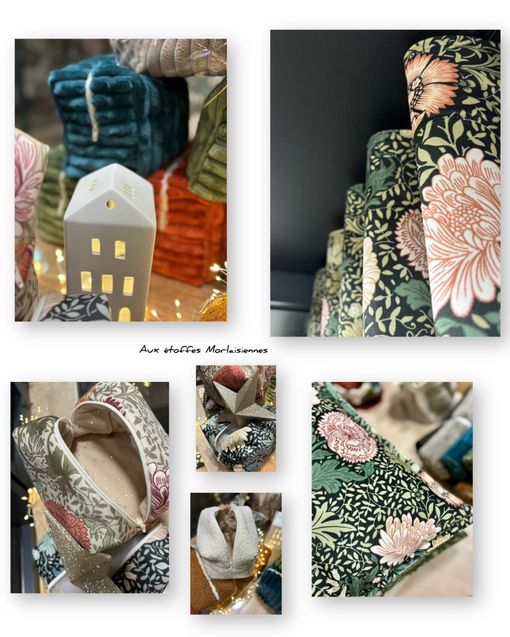 Montage de plusieurs visuels de tissus de la collection hiver 2024