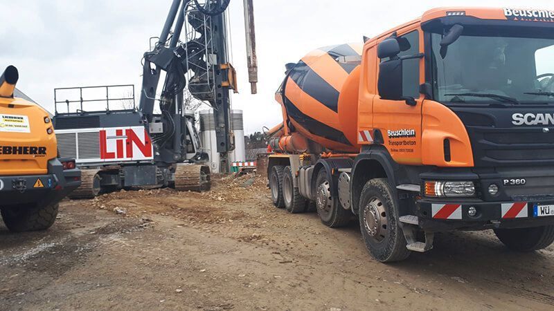 Beuschlein Transportbeton GmbH & Co.KG, 97236 Randersacker, Transportbeton, Entsorgung, Containerdienst, Recycling Baustoffe, Sand - Splitt, Zwischenlagerung, Erdbau, Abbruch, Rückbau, Schwertransporte