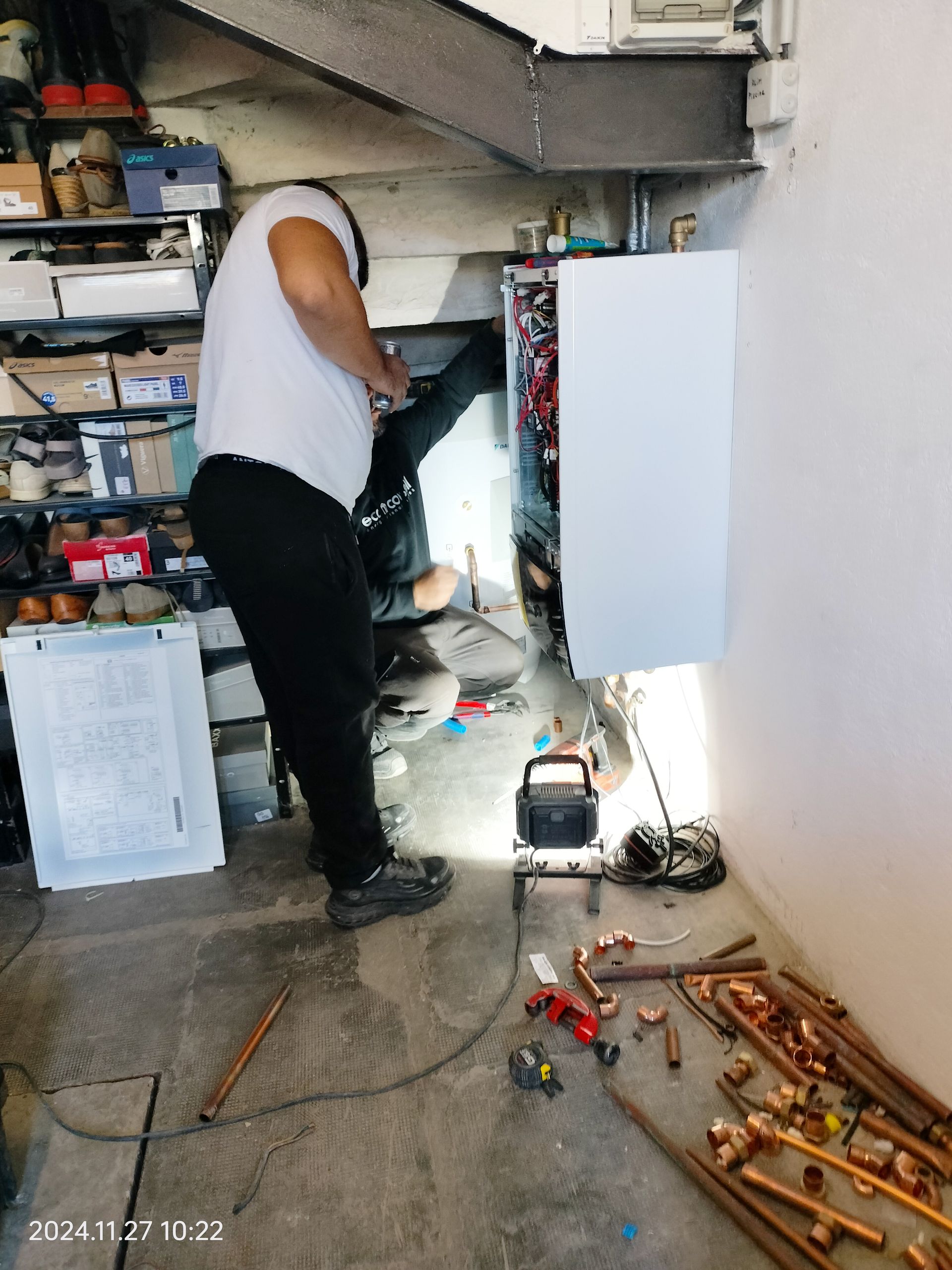 pose de pompe à chaleur