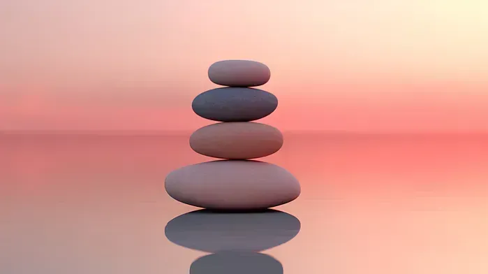 Una pila de rocas colocadas una encima de otra en el agua.