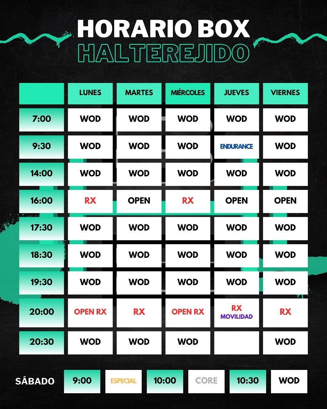 Horario del box 