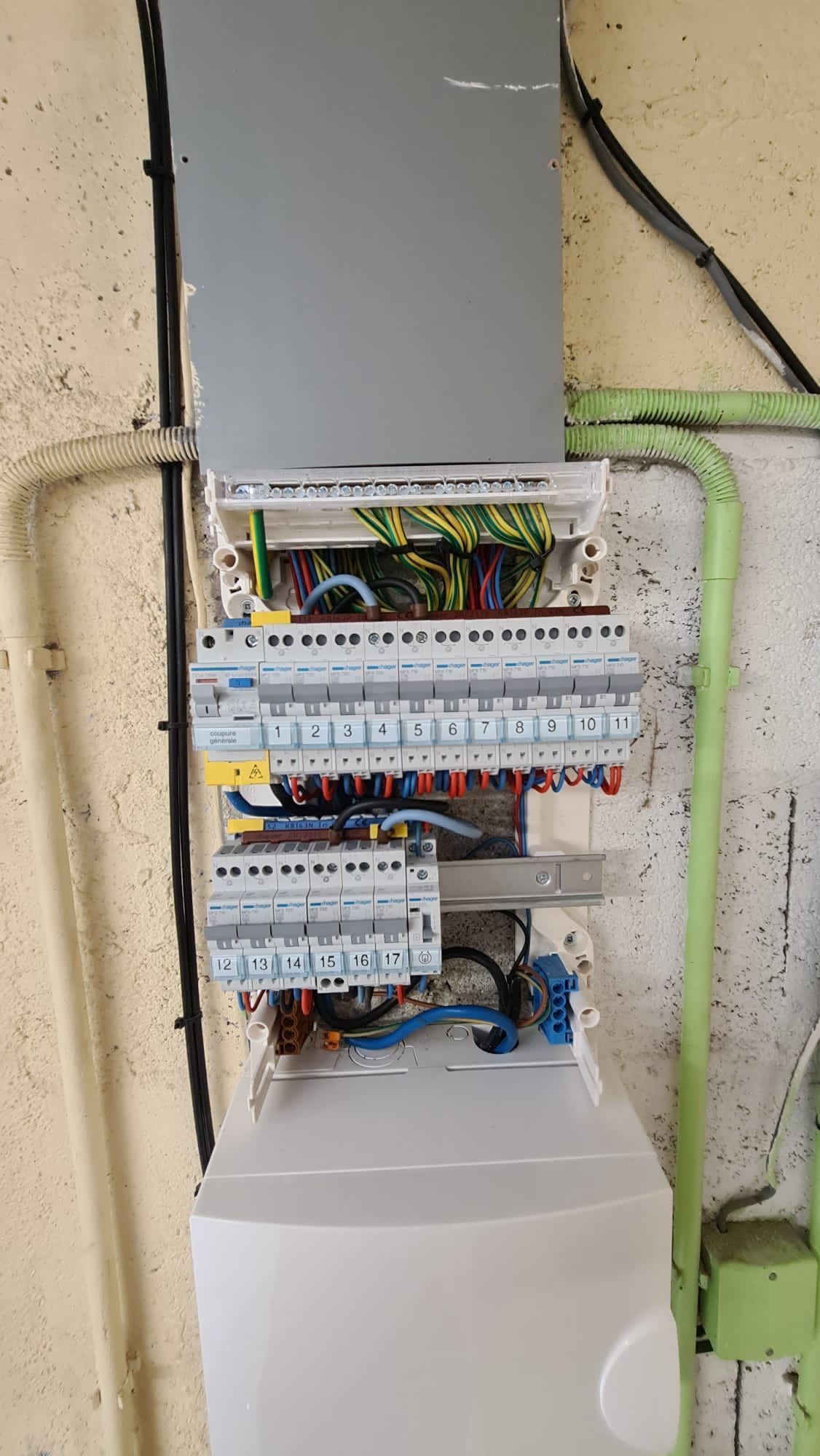 Un tableau électrique en cours de rénovation