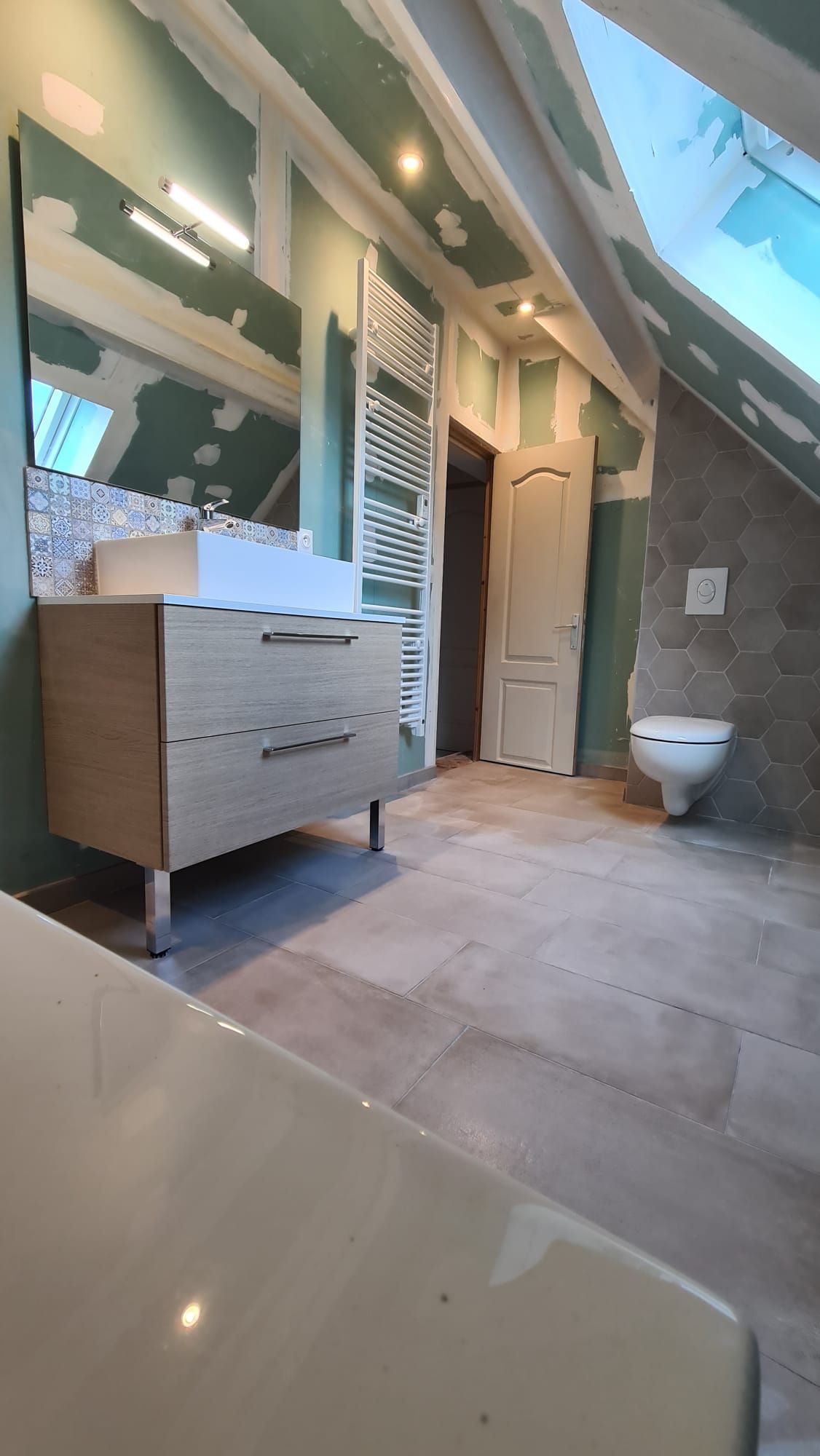 Chantier d'une rénovation de salle de bains