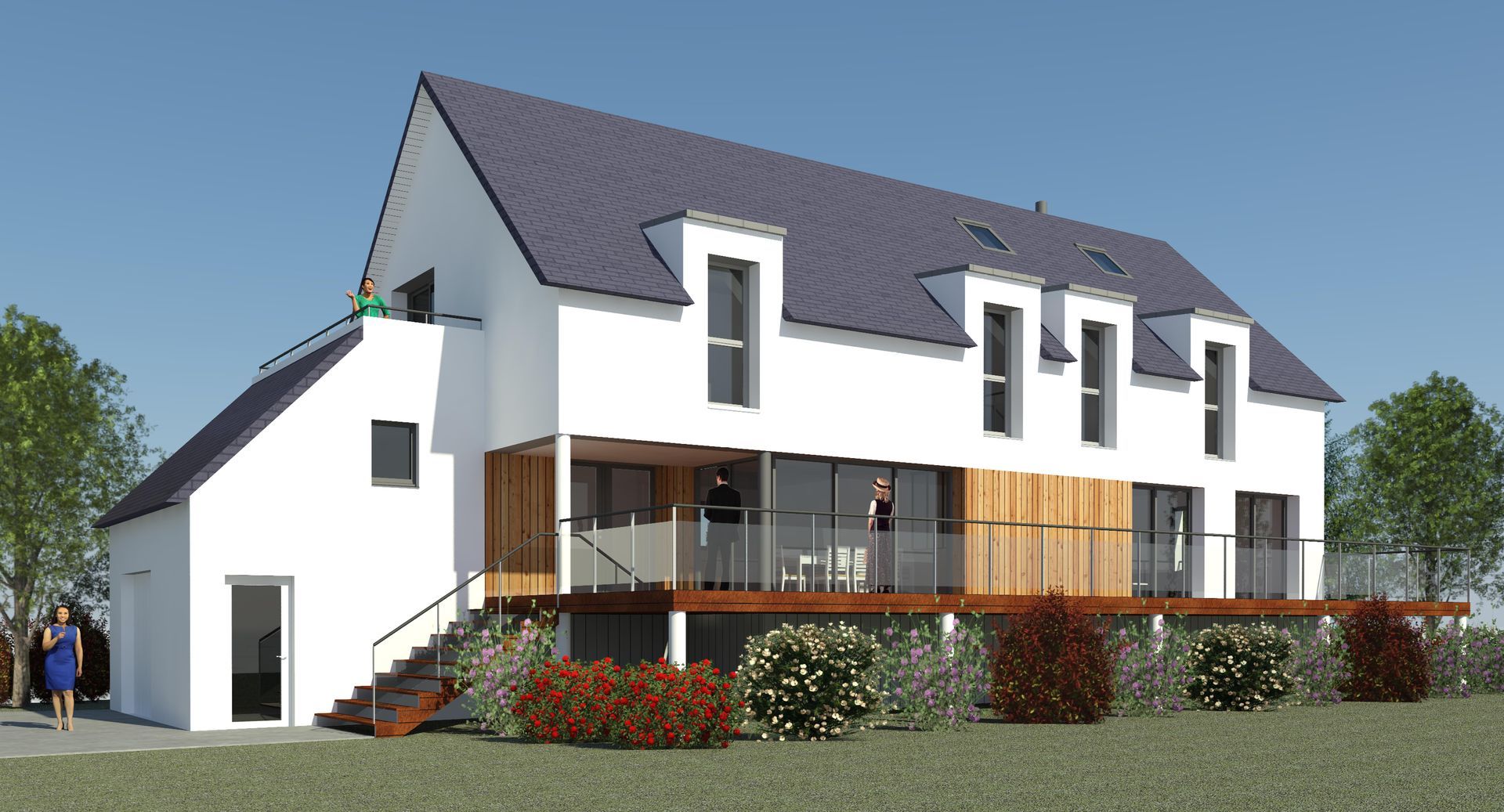 Visualisation d'une projection 3D pour une maison individuelle