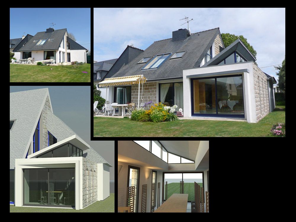 Réalisation étape par étape en 3D d'une extension de maison