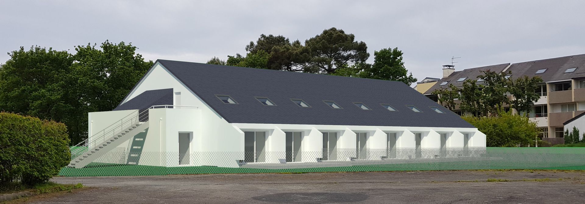 Plan 3D pour un lot de logements collectifs