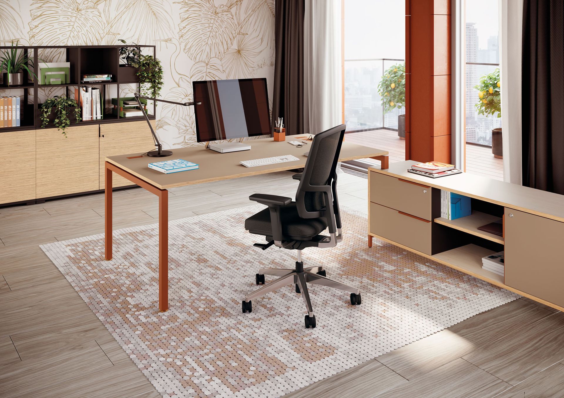 Bureau individuel dans une pièce à la décoration soignée