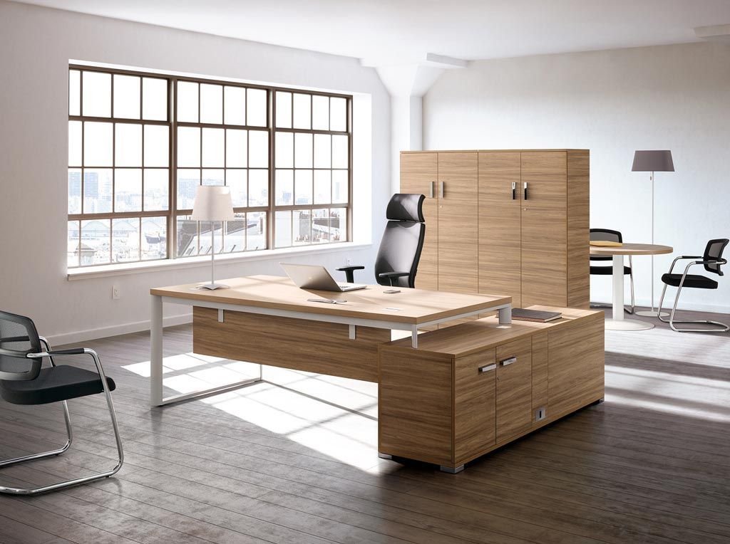 Ensemble bureau avec armoire en bois