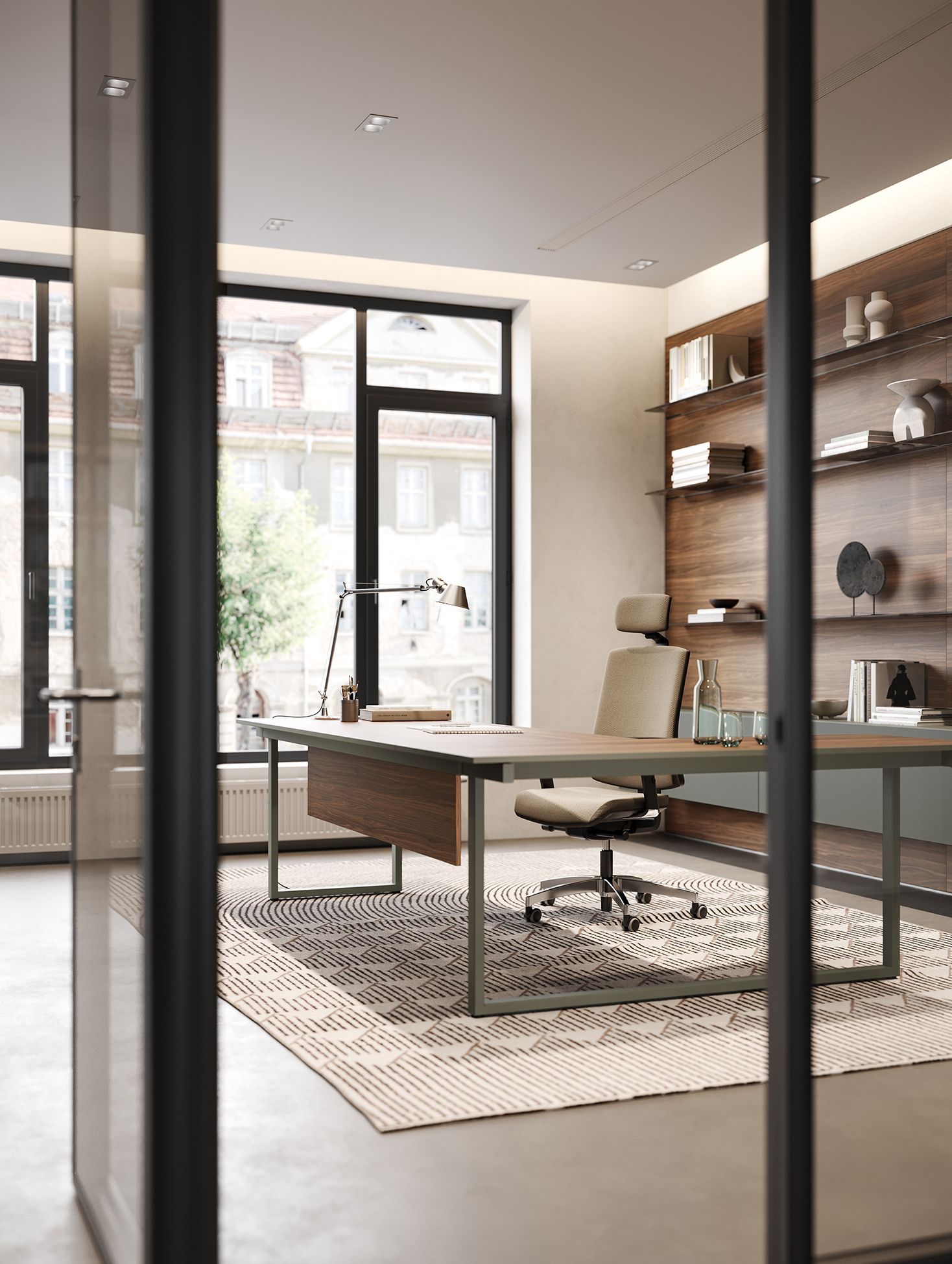 Bureau bois avec pieds métalliques