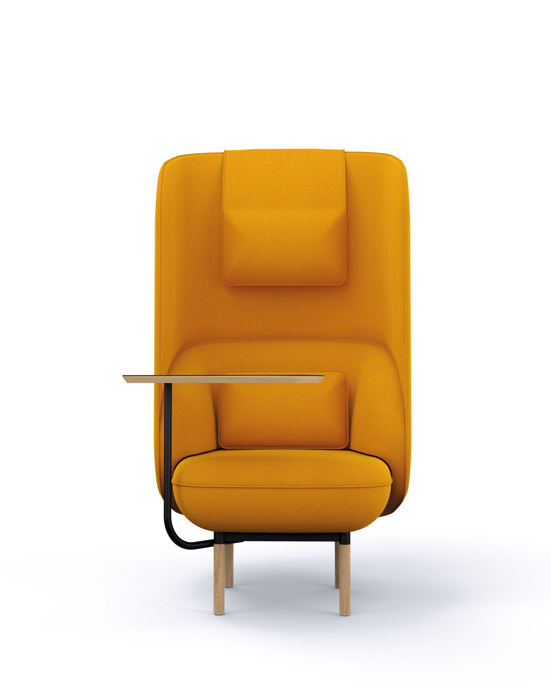Fauteuille jaune avec tablette