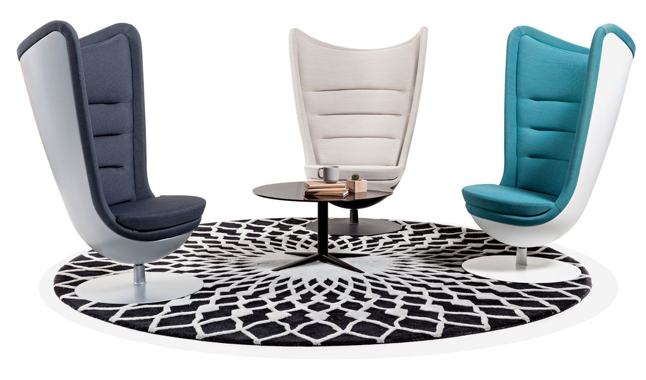 Fauteuils à grands dossiers en tissu