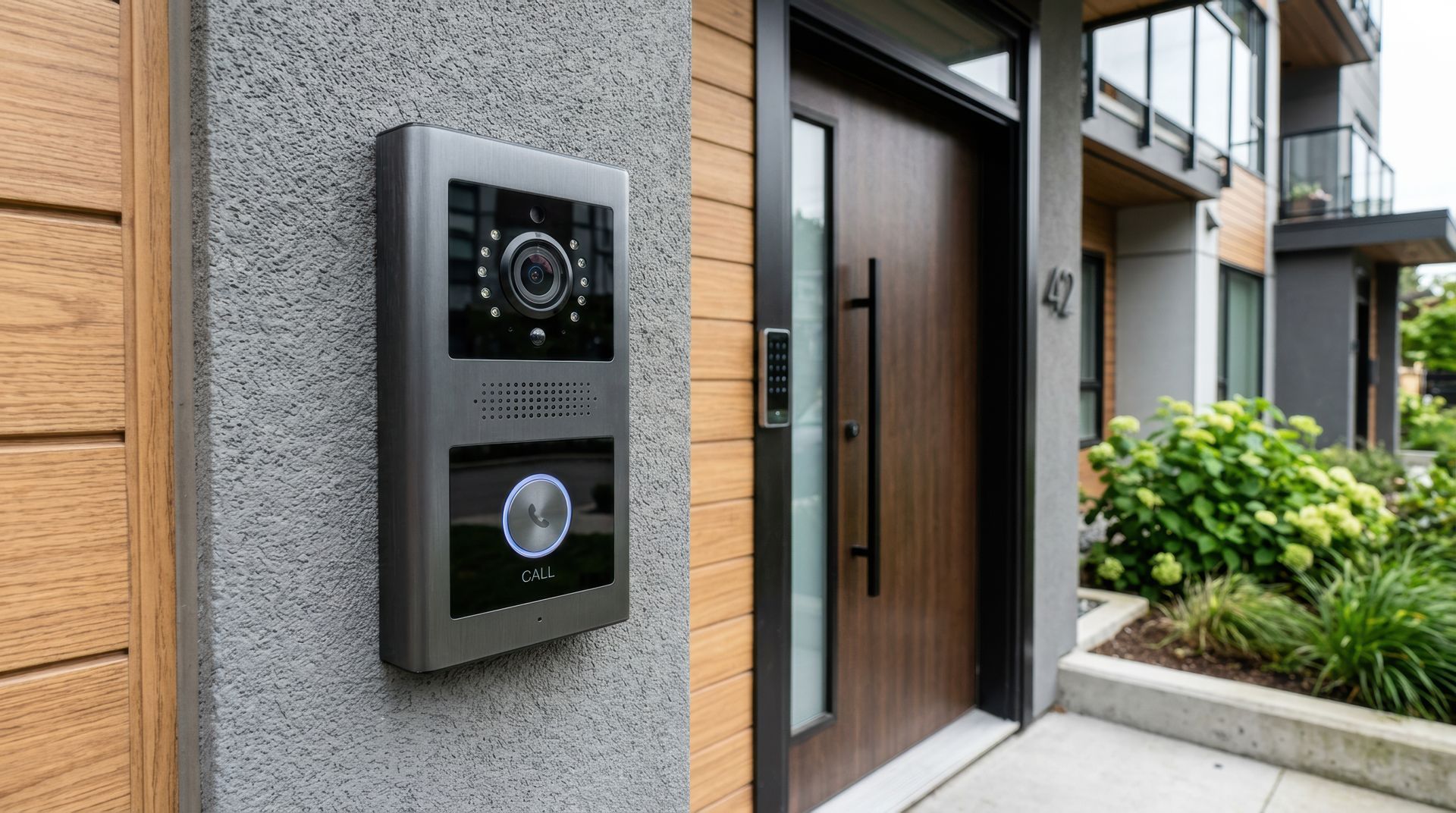 Un interphone avec une caméra de surveillance
