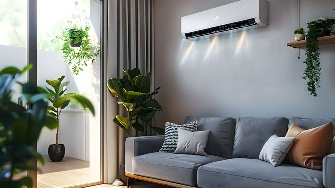 Une sortie de climatiseur dans un salon