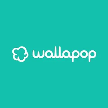 El logotipo de Wallapop está sobre un fondo azul.