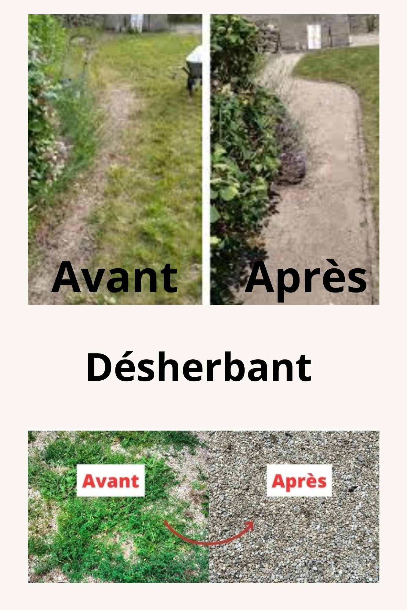Désherbant dans un jardin.